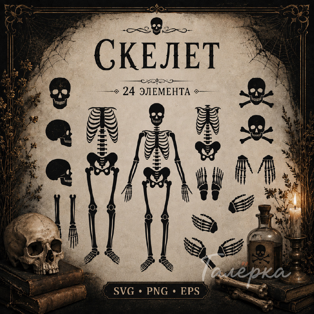 Скелет – коллекция элементов скелета | SVG, EPS, PNG